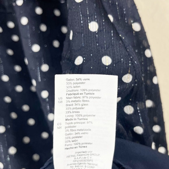 Sandro Pearl Crystal Polka Dot Mini Dress Size 36 - Picture 6 of 10